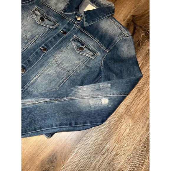 Life in Progress Women's Distressed Jean Jacket - Picture 4 of 7